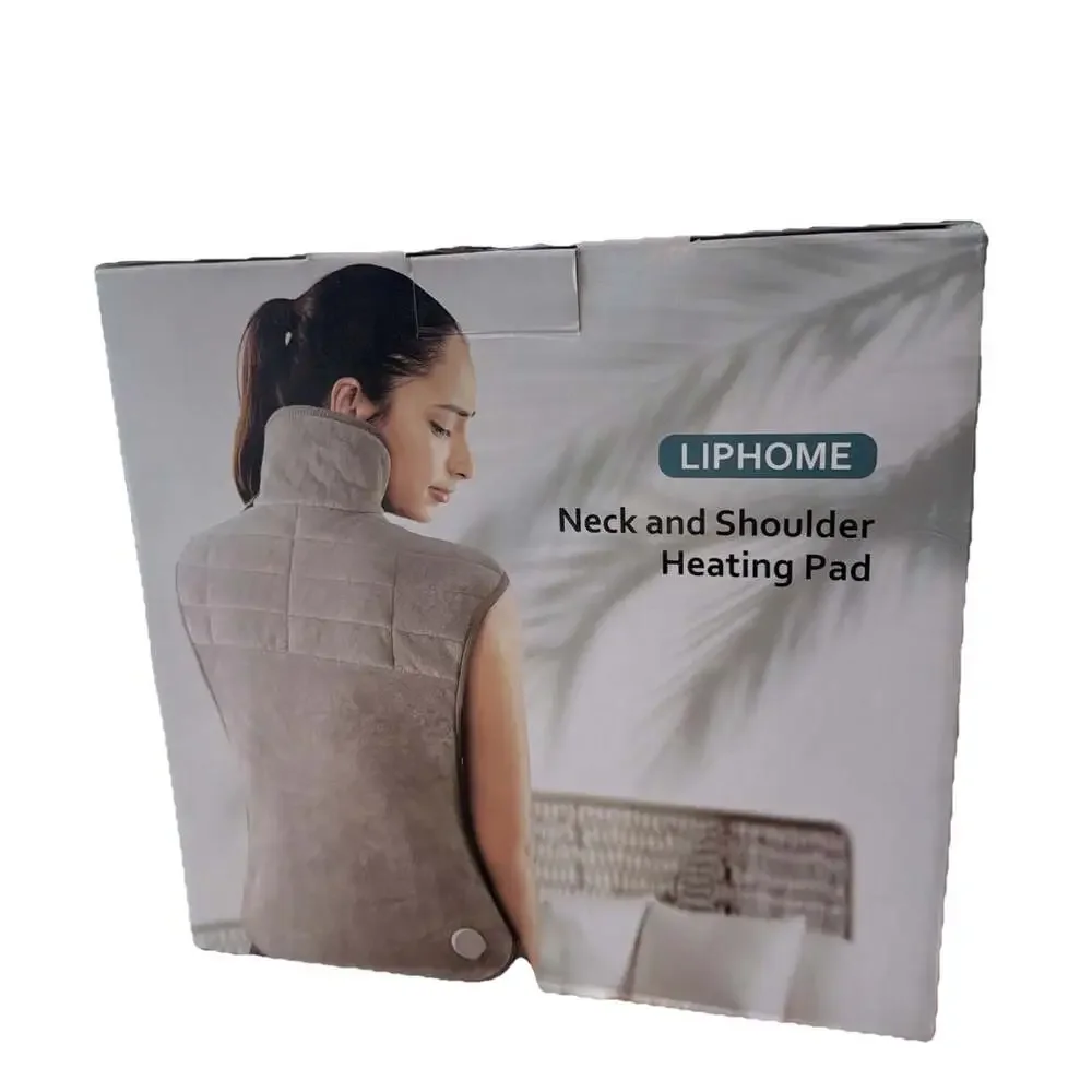NIB Electric Heat Wrap Heating Pad Neck Shoulder BackWarmer Pain Relief Washable